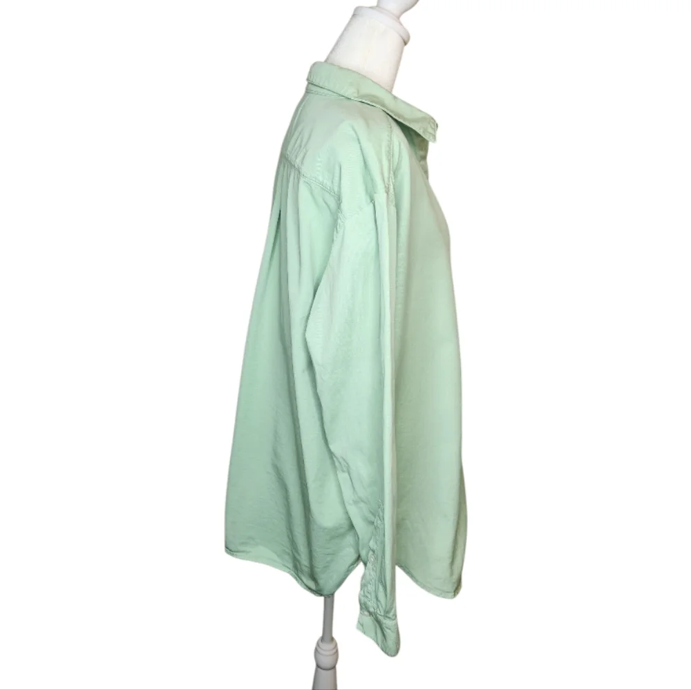 Sezane Max Pastel Green Button Down Shirt 100% Cotton Size EU 38/ US 6 - Picture 2 of 7